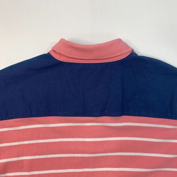 Vineyard Vines Polo Shirt Mens L Large Pink Striped Cotton Collared Island Shep - Picture 9 of 12
